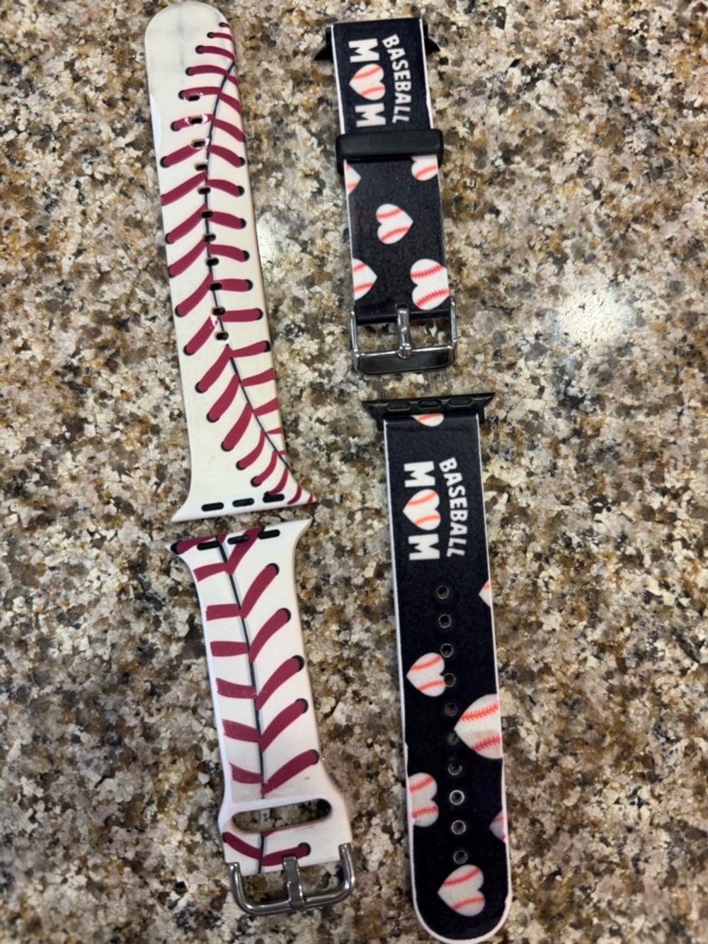 Baseball Mom and Baseball ⚾️ Watch Bands- White & Black Baseball Design